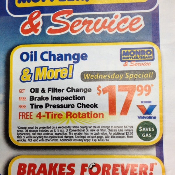 Monro oil change deals