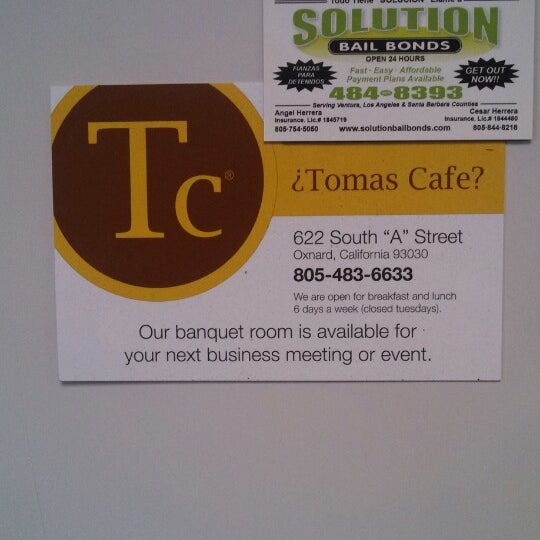 Photo taken at Tomas Cafe by Cesar H. on 10/17/2013