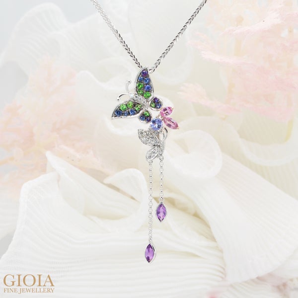 Butterfly Fine Jewellery Customised Nature Inspired with Birthstone Jewellery This delicately designed butterfly pendant is a classic example of modern art jewellery.