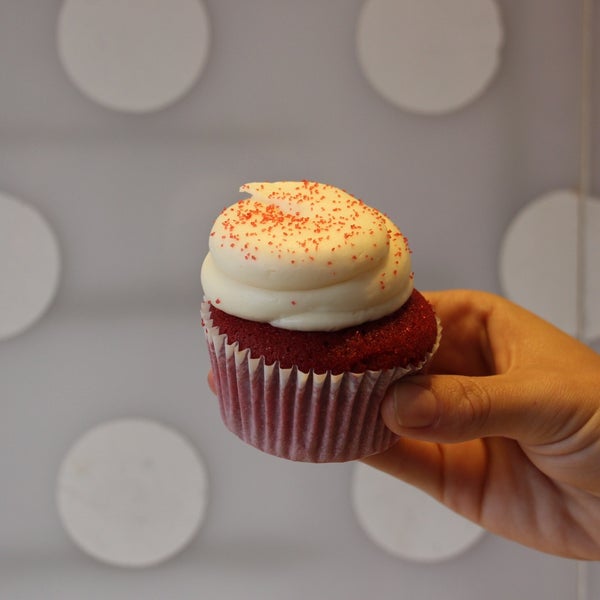 Red velvet cupcake is delicious
