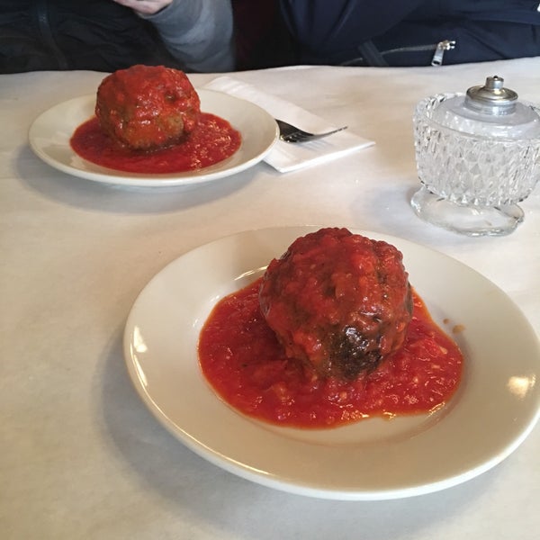 We stopped in while on a #foodsofnytours of Greenwich Village. Now that’s a meatball - and I could’ve licked the plate, the sauce was delish!