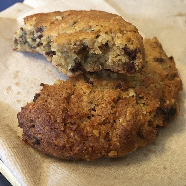 Just standing in the doorway and smelling all those wonderful cookie smells is divine - but so is the chocolate chip oatmeal cookie!