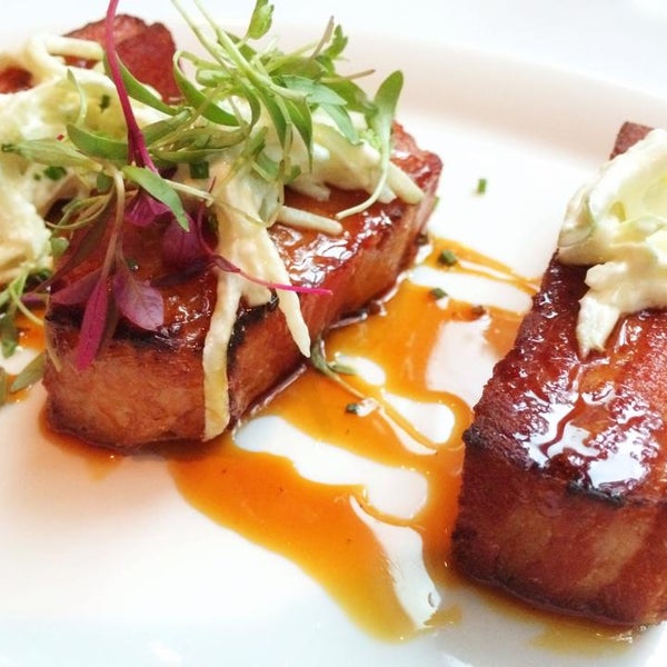Order the Applewood Smoked Bacon (grilled and served with apple slaw and sherry gastrique) with your steak.