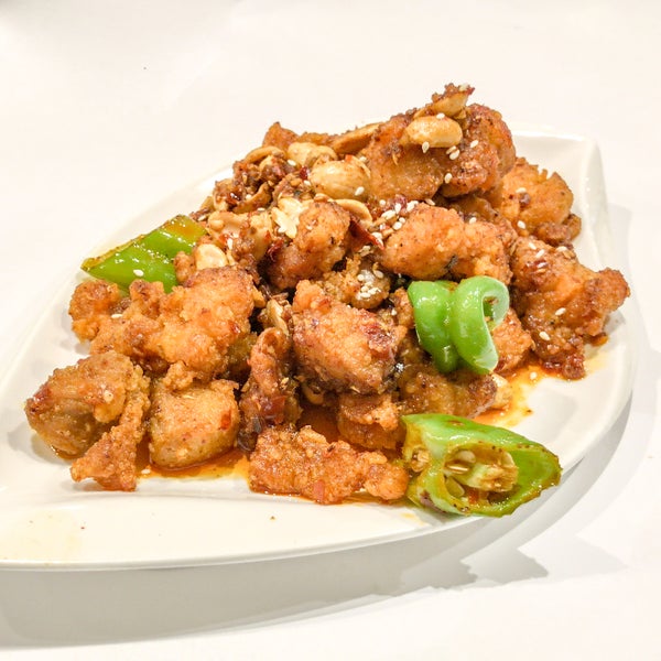 Try the Chongqing Chili Fried Chicken lunch special with the hot and sour soup.