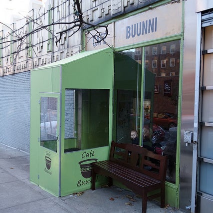 The only indie coffee shop in Hudson/Washington Heights, Cafe Buunni focuses on self-roasted Ethiopian coffees and offers wifi.