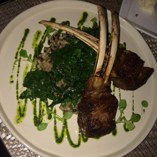 Excellent Rack of Lamb, the Ancient grains |mushrooms | dinosaur kale | mint chimuchurri are definitely a delicious treat that a compliment the meal.