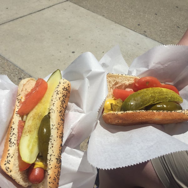 Photo taken at Kim &amp; Carlo&#39;s Chicago Style Hot Dogs by Michael V. on 7/7/2018