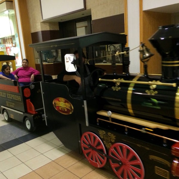 Watch out for the train, it will sneak up on you! Pretty cool to see that in a mall though, I wonder if it flattens pennies.