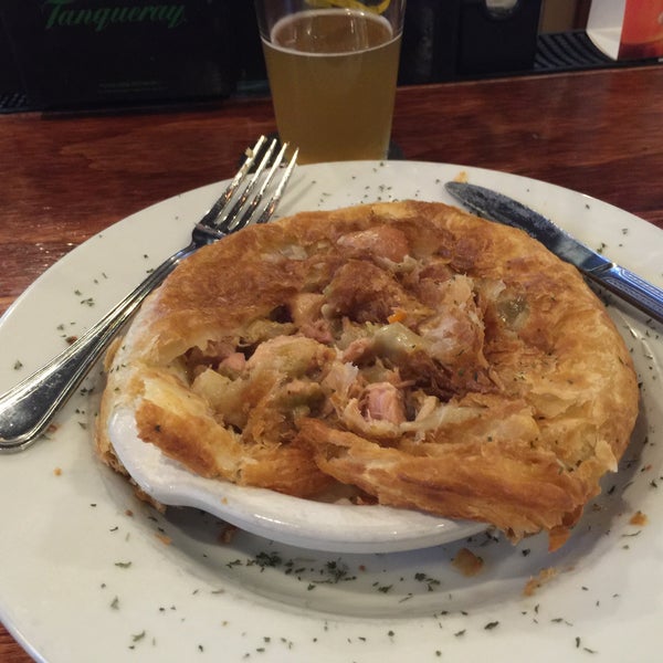 While the chicken pot pie was good, was rather small portion. Definitely come here for their dynamic beer selection. The bartender was top notch! Really awesome guy and poured some shots on the house!