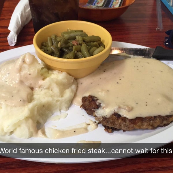 Amazing chicken fried steak, it's world famous. The staff here are stellar, very friendly! Also do not skip out on the banana pudding.