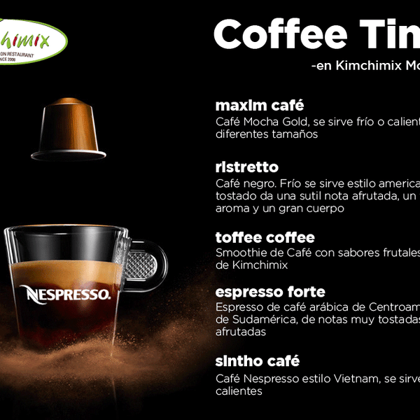 Ahora tenemos café en Kimchimix Monterrey! Te ofrecemos una variedad de cafés fríos y calientes a cualquier hora del día. Ven a disfrutarlos a nuestro restaurante, te esperamos!