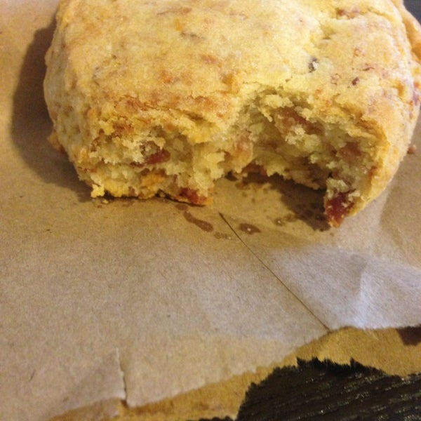 Bacon gruyere scone is like a better southern biscuit with bacon bits inside.