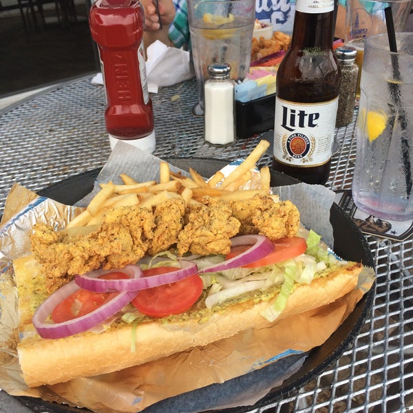 Really good seafood. I had the oyster po' boy. The sauce on it I would do without. Otherwise. Great views from the patio +++
