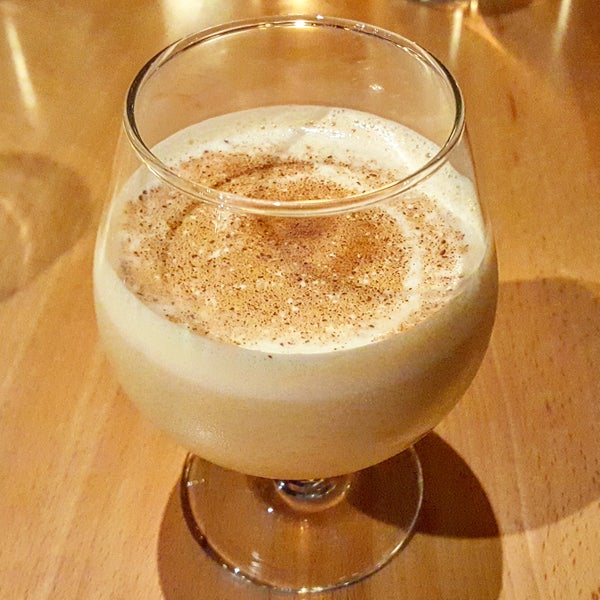 Looking for a night cap? Look no further than the Mochica Leche: pisco, carob syrup, evaporated milk, condensed milk, egg yolk, & cinnamon.