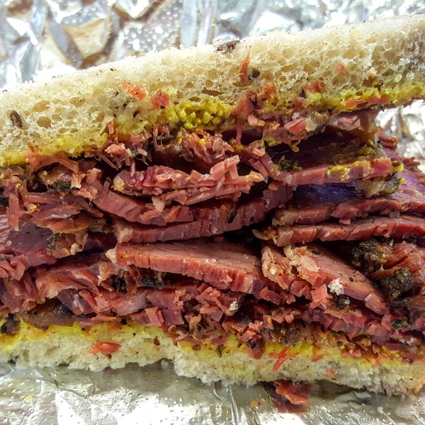They've got a killer 9-day dry-cured Pastrami on rye with mustard.