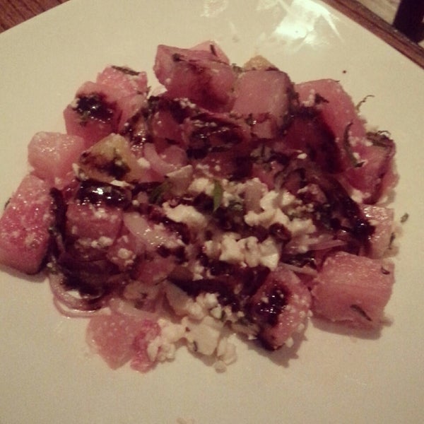 Try the refreshing Watermelon Salad with Feta: local watermelon, feta, red onion, mint and balsamic vinegar.