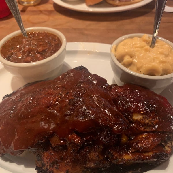 Get the chicken/ribs plate - comes with 2 sides!