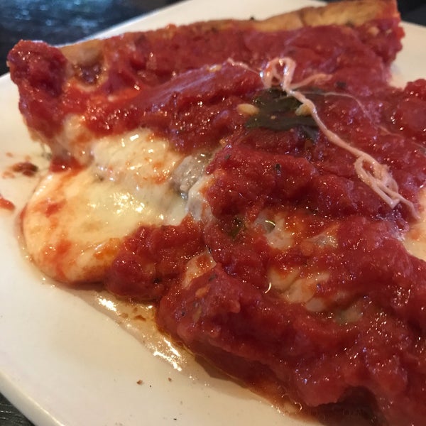 The deep dish pizza is maybe the closest you’ll find in town to traditional Chicago style