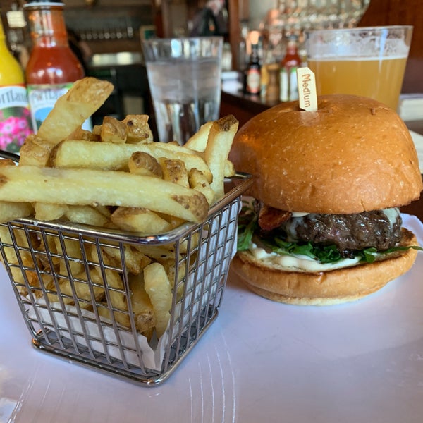 The happy hour burger special is an insane value.