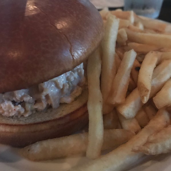 The lobster roll is not traditional, but still delicious.