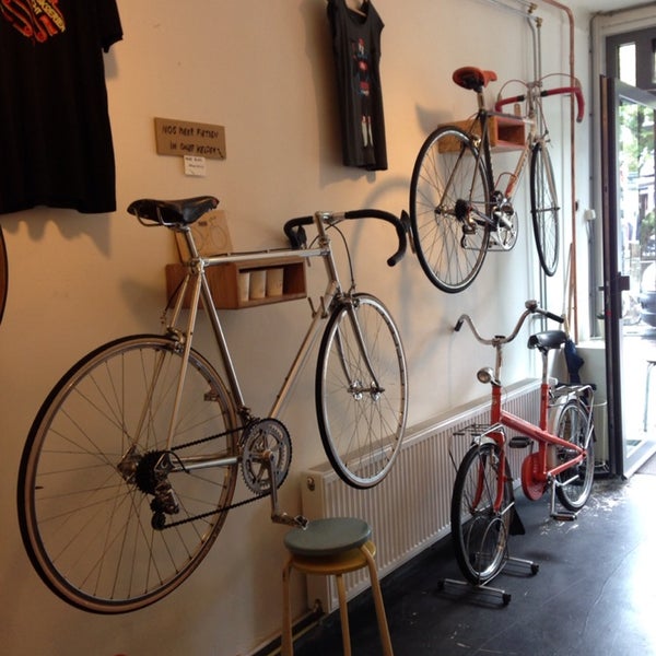 Nice collection of vintage bikes for sale. Curl up on some of the midcentury furniture, and an espresso for €1.75
