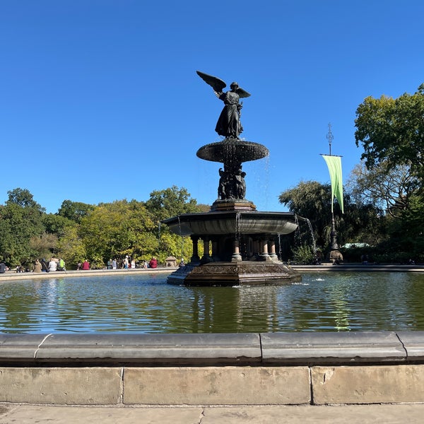 Bethesda Fountain with Angel of the Waters Sculpture, close-up