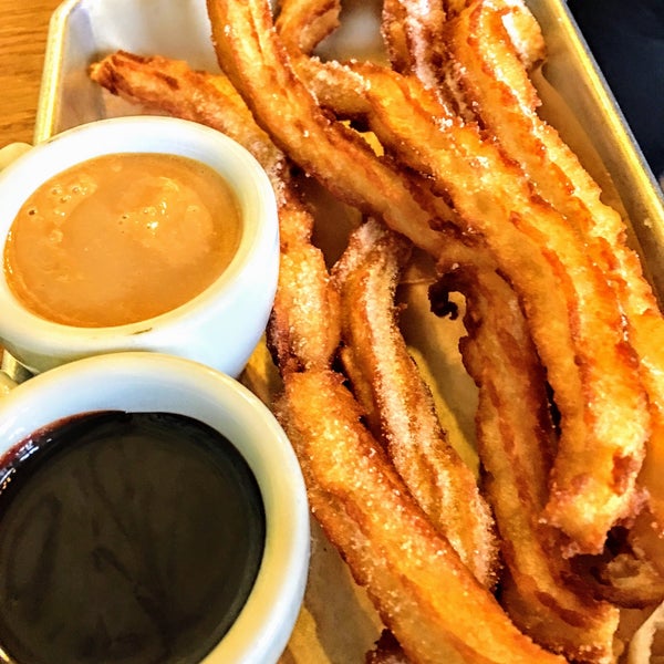 The churros are made to order, they come with two dipping sauces. The Mexico chocolate has a little spice to it. The mocha is done well.