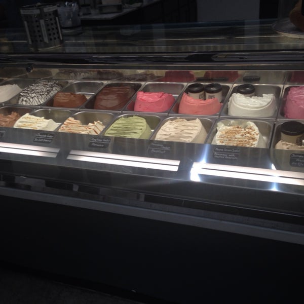 The gelato is excellent. It's creamy and intensely flavored, with interesting combinations. The banana gelato and the rosemary and roasted marshmallow were wonderful. There is an outside covered patio