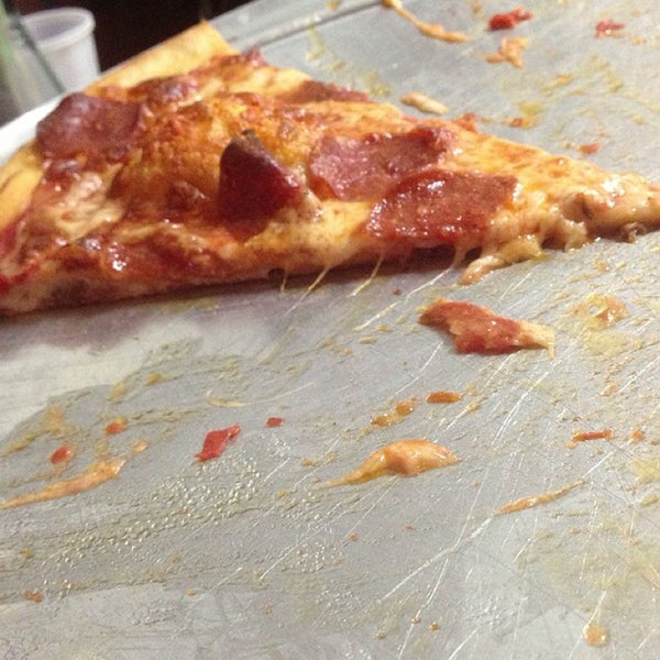 The pepperoni pizza is greasy.