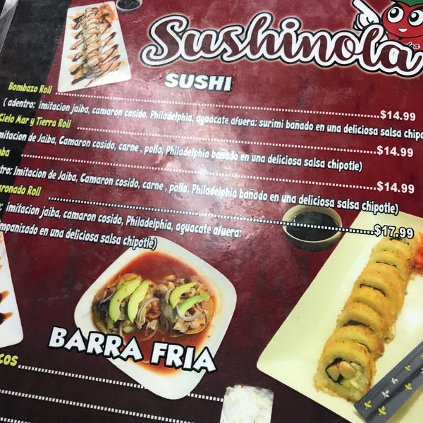 Sushinola menu sale