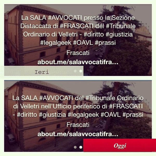 9/12/2013にFrancesco P.がSala Avvocati Frascatiで撮った写真