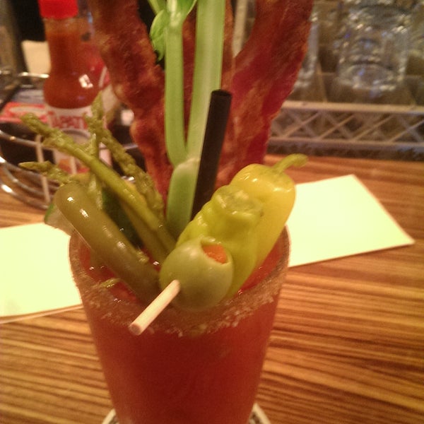 Build your own bloody Mary, sometimes they have chicken and biscuit bloody Mary's