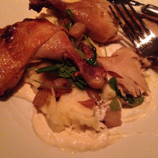 Chicken Confit w/mashed potatoes goat cheese