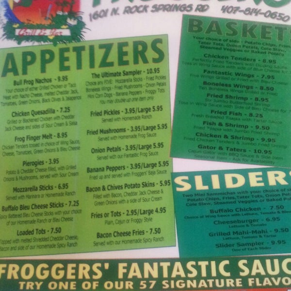 Froggers Grill & Bar 1601 Rock Springs Rd