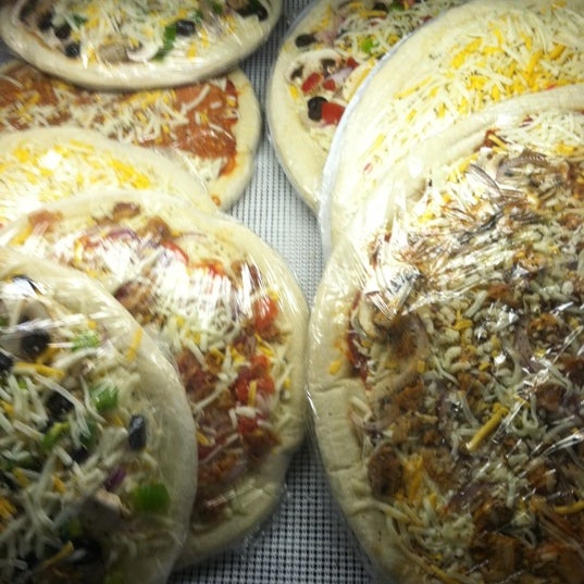 Really good Take N' Bake pizzas here! Try one on.