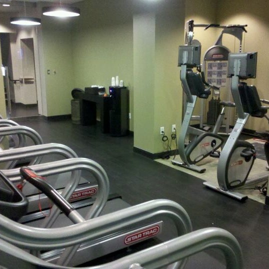 The exercise room is in the the basement