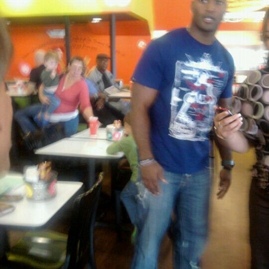 Photo taken at MOOYAH Burgers, Fries &amp; Shakes by Ms. S. on 11/8/2011
