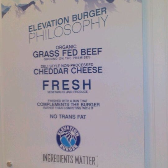 Photo taken at Elevation Burger by Nate D. on 1/11/2012