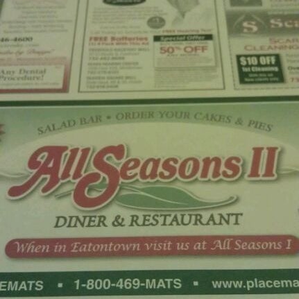 Photo taken at All Seasons II Diner by Mark J. on 5/31/2012