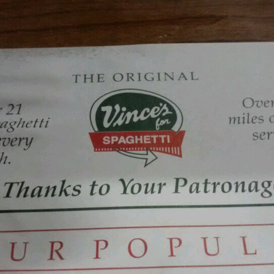 Photo taken at Vince&#39;s Spaghetti by Martin V. on 9/9/2012
