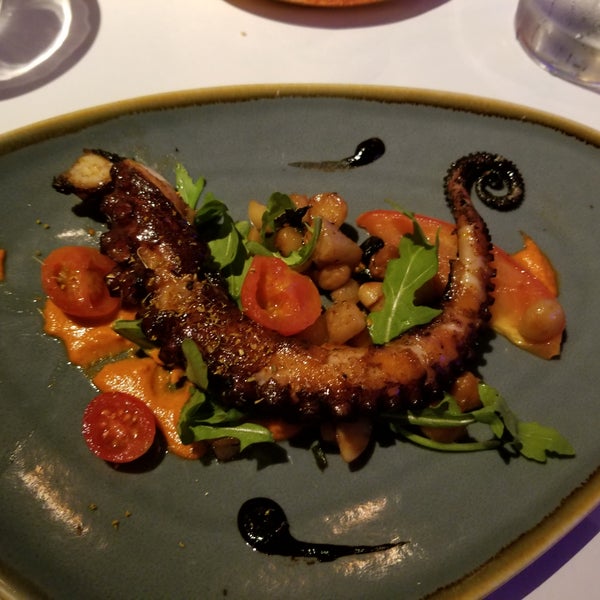 One of the best seafood restaurant I've been to.  The octopus (pictured) was perfectly grilled to tenderness.  The miso broiled seabass was cooked just right, and the lemon-ginger butter sauce!