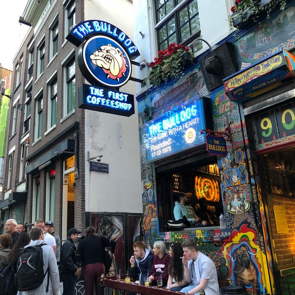 The Bulldog Coffee Shop in the Red Light District of Amsterdam