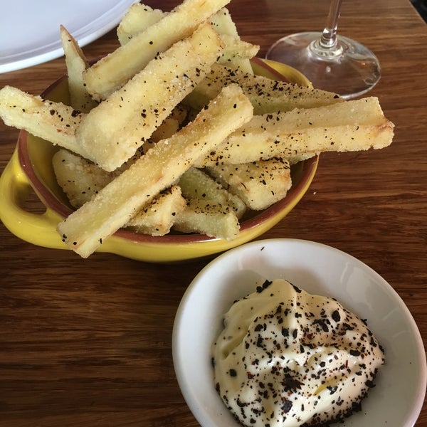 Eggplant fries and great service