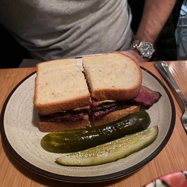 Wagyu Pastrami Sando on Housemade Japanese White Bread studded with Caraway Seeds