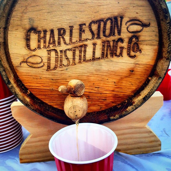 Charleston Distilling Company Serving Punch out of their Barrels at the Brown Water Society