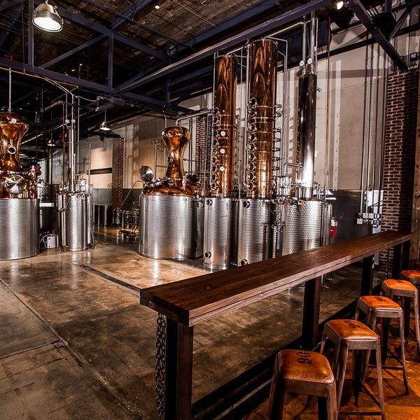 A peak at the inside of the gorgeous and rustic Charleston Distilling Company!