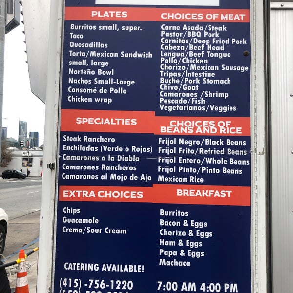 El Norteño Taco Truck SoMa 17 tips from 530 visitors