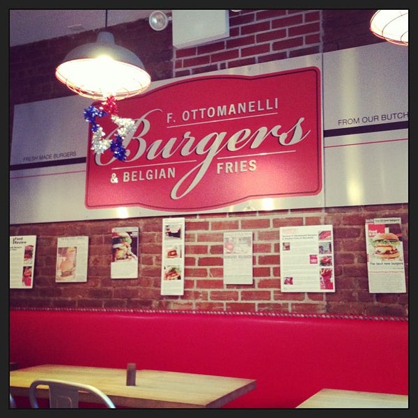 Photo taken at F. Ottomanelli Burgers and Belgian Fries by Bill S. on 10/5/2013