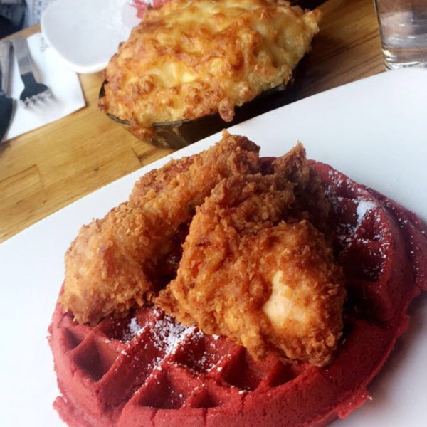 The chicken and waffles with the macaroni & cheese was AMAZING!