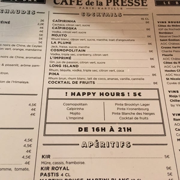 Photos A Cafe De La Presse Bar A Quinze Vingts